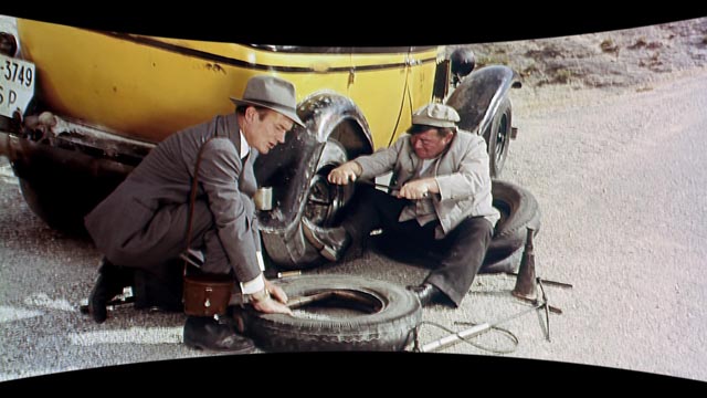 Peter Lorre amuses himself as the cab driver who takes Oliver back and forth across the country in Jack Cardiff's Holiday in Spain (1960)