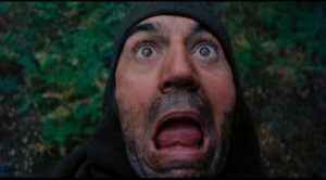 A poacher (Terry Jones) is surprised by the beast in Terry Gilliam's Jabberwocky (1977) ...
