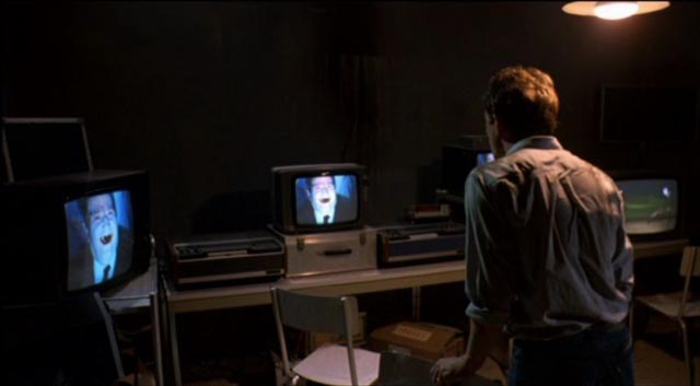 Stefano (Gabiele Rossi-Stuart) watches a sinister resurrection via coffin-cam in Pupi Avati's Zeder (1983)