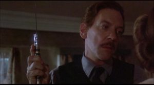 Donald Sutherland demonstrates why his code-name is Needle in Richared Marquand's Eye of the Needle (1981)
