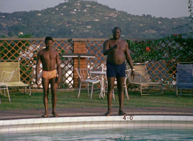 Amin prepares to demonstrate his athletic prowess in General Idi Amin Dada: A Self-Portrait (1974)