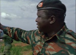 Amin leads a mock attack on "the Golan Heights" in Barbet Schroeder's General Idi Amin Dada: A Self-Portrait (1974)