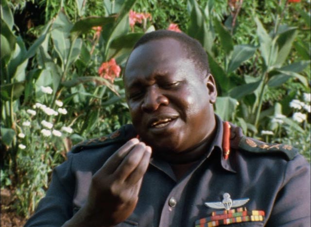 Idi Amin as amiable host in Barbet Schroeder's General Idi Amin Dada: A Self-Portrait (1974)