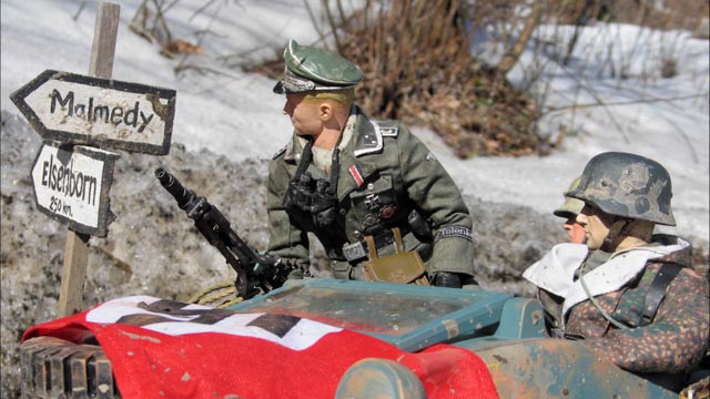 The SS looking for Mark's bar in the Belgian town of Marwencol in Jeff Malmberg's Marwencol (2010)