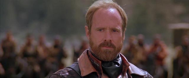 Will Patton as General Bethlehem, a petty tyrant taking advantage of the end of civilization in Kevin Costner's The Postman (1997)