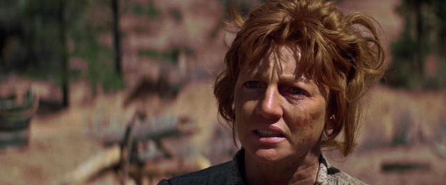 The settler woman (Allyn Ann McLerie) driven mad by the slaughter of her family in Sydney Pollack's Jeremiah Johnson (1972)