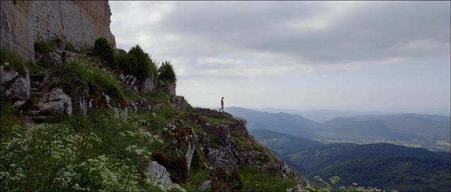 The ruined castle of Montségur dominates the spectacular landscape of southwestern France in Richard Stanley's The Otherworld (2013)