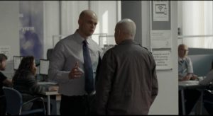 Treated with contempt and condescension by the privatized staff at the Job Centre in Ken Loach's I, Daniel Blake (2016)