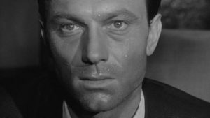 Staff Sergeant Raymond Shaw (Laurence Harvey), tormented by weakness in John Frankenheimer's The Manchurian Candidate (1962)