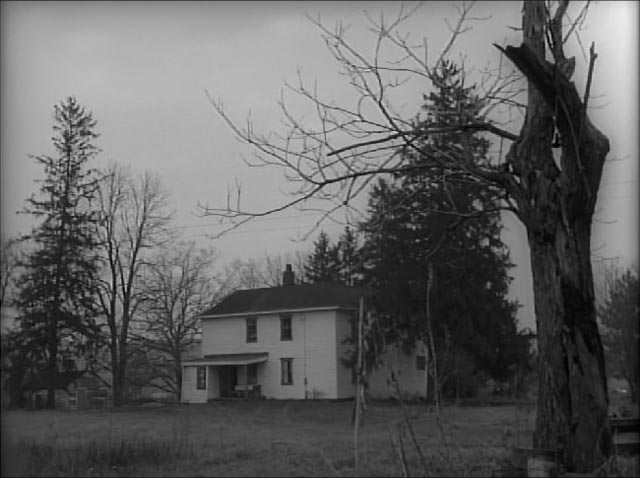 The remote farmhouse offers little hope of refuge in George A. Romero's Night of the Living Dead (1968)