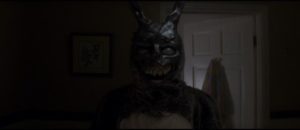 Donnie's visions involve a giant, enigmatic rabbit in Richard Kelly's Donnie Darko (2001)