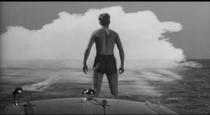 Scott Carey (Grant Williams) faces the toxic cloud which will turn him into The Incredible Shrinking Man (1957)