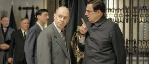 Khrushchev (Steve Buscemi) and Malenkov (Jeffrey Tambor) jockey for position after The Death of Stalin (2017)