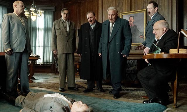 Members of the politburo consider what to do with their stricken leader in Armando Iannucci's The Death of Stalin (2017)