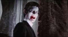 The vampire (Shin Kishida) emerges from a young woman's memories in Michio Yamamoto's Lake of Dracula (1971)