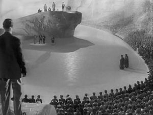 The Heavenly court where Peter's fate is to be decided in Michael Powell and Emeric Pressburger's A Matter of Life and Death (1946)