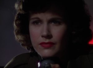 ... an attitude which deeply affects radio operator June (Kim Hunter) in Michael Powell and Emeric Pressurger's A Matter of Life and Death (1946)