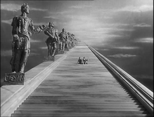 The Stairway to Heaven which Conductor 71 tricks Peter into taking in Michael Powell and Emeric Pressburger's A Matter of Life and Death (1946)