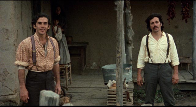 ... Gregorio (Edward James Olmos) and his brother Romaldo (Pepe Serna) simply because they are Mexican in Robert M. Young's The Ballad of Gregorio Cortez (1982)