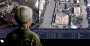 Helen Mirren as Col. Powell runs an assassination-by-drone operation in Gavin Hood's Eye in the Sky (2015)