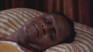 Vietnam vet Eddie Turner (Joe De Sue), helpless without limbs in a VA hospital in William A. Levey's Blackenstein (1973)