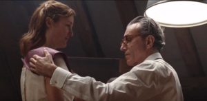 Reynolds Woodcock (Daniel Day-Lewis) is interested in the clothes, not in Alma (Vicky Krieps), the woman wearing them, in Paul Thomas Anderson's Phantom Thread (2017)