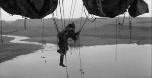 A man challenges the rigid order of things in a Medieval world in the prologue to Andrei Tarkovsky's Andrei Rublev (1966)