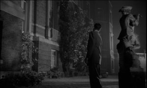 Rationalist John Holden (Dana Andrews) begins to sense supernatural menace in Jacques Tourneur's Night of the Demon (1957)