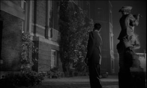 Rationalist John Holden (Dana Andrews) begins to sense supernatural menace in Jacques Tourneur's Night of the Demon (1957)