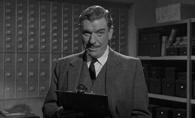 Col. Gore Hepburn (André Morell) uses a class-based deference to authority to rob the bank with ease in Quentin Lawrence's Cash on Demand (1961)