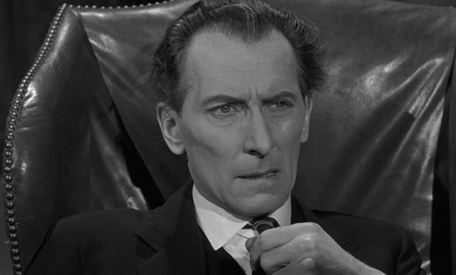 Fordyce (Peter Cushing) is forced by circumstances to gain some degree of self-awareness in Quentin Lawrence's Cash on Demand (1961)
