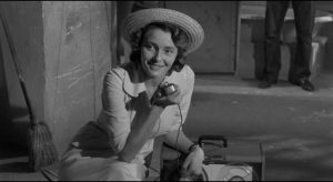 Marcia Jeffries (Patricia Neal) is immediately drawn to Lonesome(Andy Griffith)'s charismatic energy in Elia Kazan's A Face in the Crowd (1957)