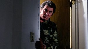 Giallo veteran Cameron Mitchell lurks around an L.A. apartment complex in Dennis Donnelly's The Toolbox Murders (1978)