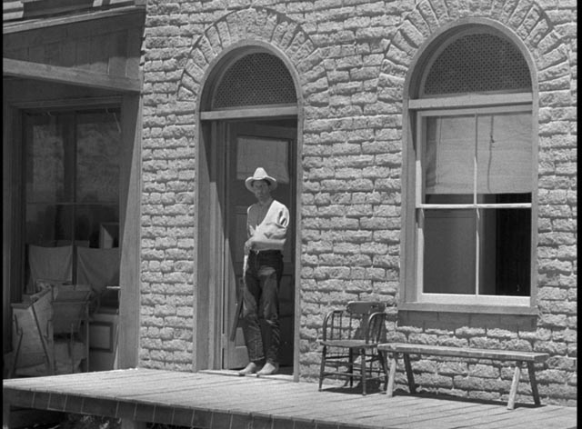 Dave Nash (Joel McCrae) prepares for the final showdown on the town street in Andre de Toth's Ramrod (1947)