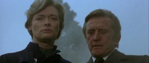 Industrialist Kirk Douglas and his demonic son (Simon Ward) in Alberto De Martino's Holocaust 2000 (1977)