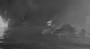 Disaster potentially saves the lives of the prisoners among the freighter's crew in Bernhard Wicki's Morituri (1965)