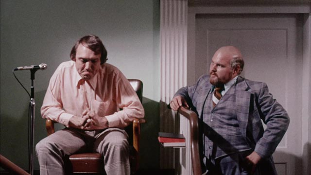 A threadbare courtroom scene in J.G. (Pat) Patterson's The Electric Chair (1975)