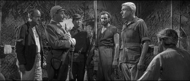 Colonel Lambert (Andre Morrell) tries to save the prisoners from a massacre in Val Guest's The Camp on Blood Island (1958)