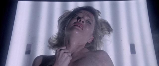 Sandy (Judy Geeson) is impregnated by a hostile alien in Norman J. Warren's Inseminoid (1981)