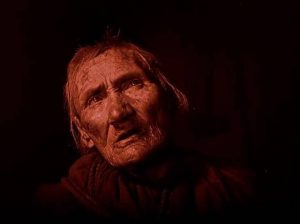 Maria the weaver (Maren Pedersen), arrested for witchcraft in Benjamin Christensen's Haxan (1922)