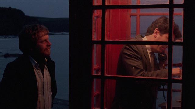 Mac (Peter Riegert)'s only connection with corporate headquarters is the village's single public telephone in Bill Forsyth's Local Hero (1983)