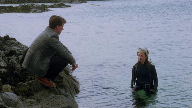 Oldsen is deeply attracted to researcher Marina (Jenny Seagrove) who seems more at home in the water in Bill Forsyth's Local Hero (1983)