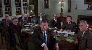 The conservative board think students are an impediment to efficient administration in Stanley Kramer's R.P.M. (1970)