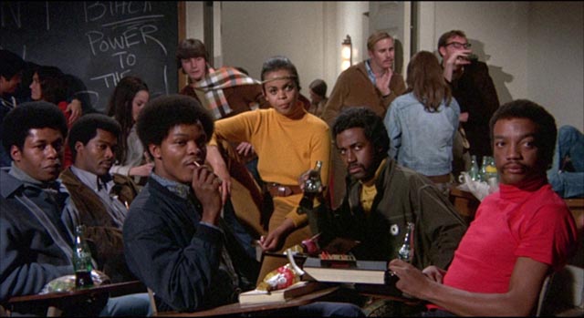 Steve Dempsey (Paul Winfield) feels the Black students are being sidelined by a white revolution in Stanley Kramer's R.P.M. (1970)
