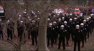 The forces of "order" prepare to unleash violent chaos in Stanley Kramer's R.P.M. (1970)