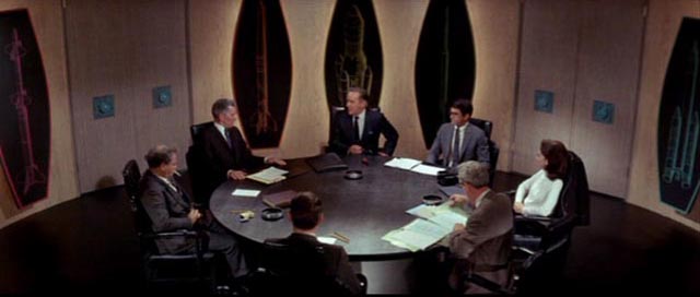 The research committee learns that there is a threat amongst them in Byron Haskin's The Power (1968)