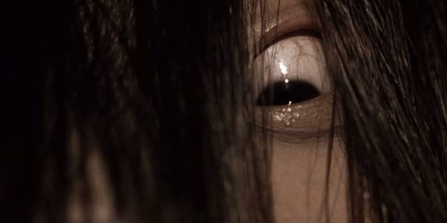 Long hair and creepy eyes, key features of J-Horror ghosts: Hideo Nakata's Ringu (1998)