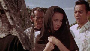 Charito (Amalia Fuentes) is in danger from the head vampire in Gerardo De Leon's The Blood Drinkers (1964)