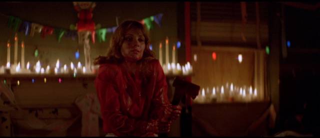 Julia (Patricia Mickey) is stalked by a killer in Ovidio Assonitis’ Madhouse (1981)
