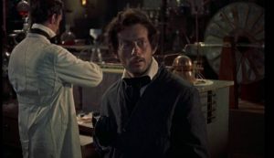 Karl (Oscar Quitak) looks longingly in Terence Fisher's The Revenge of Frankenstein (1958)...